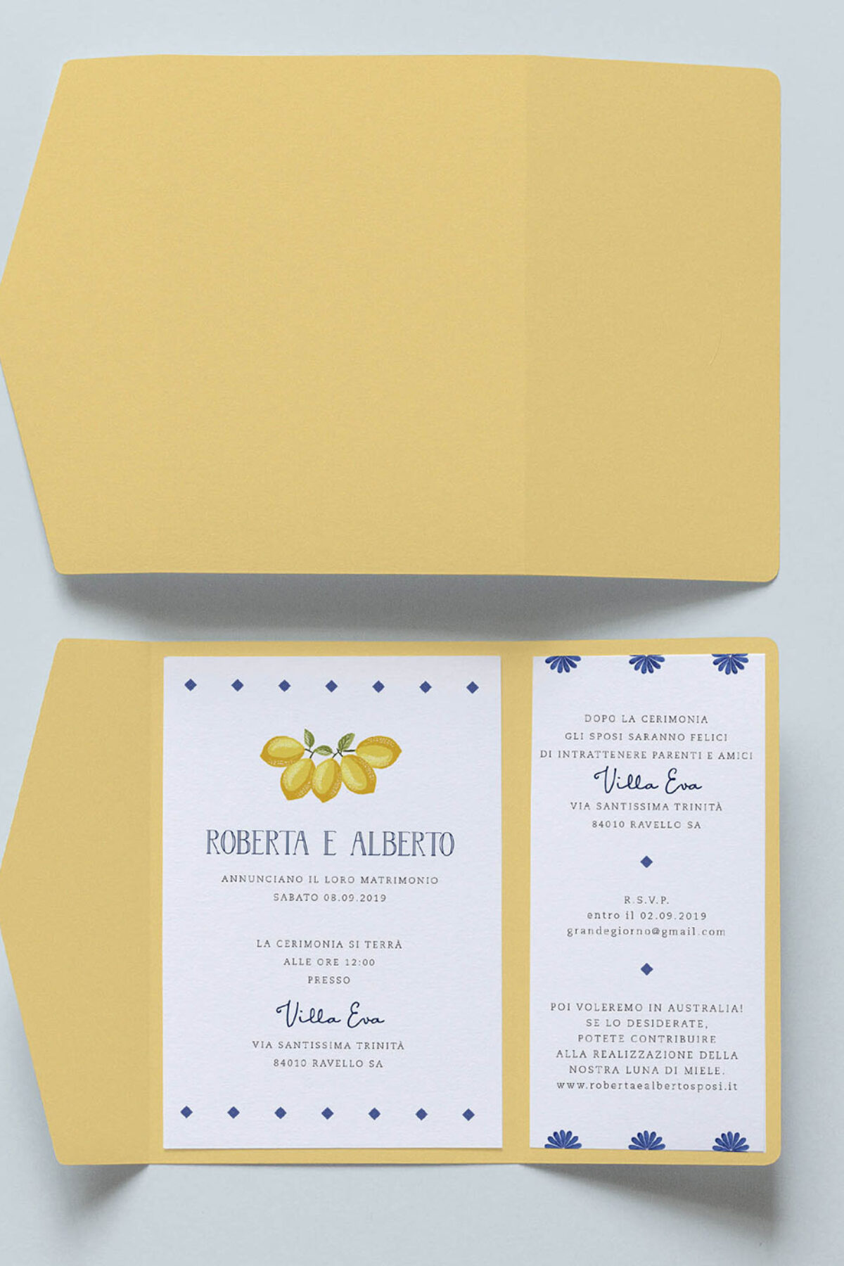 Partecipazioni Nozze Cofanetto Easy Limoni
