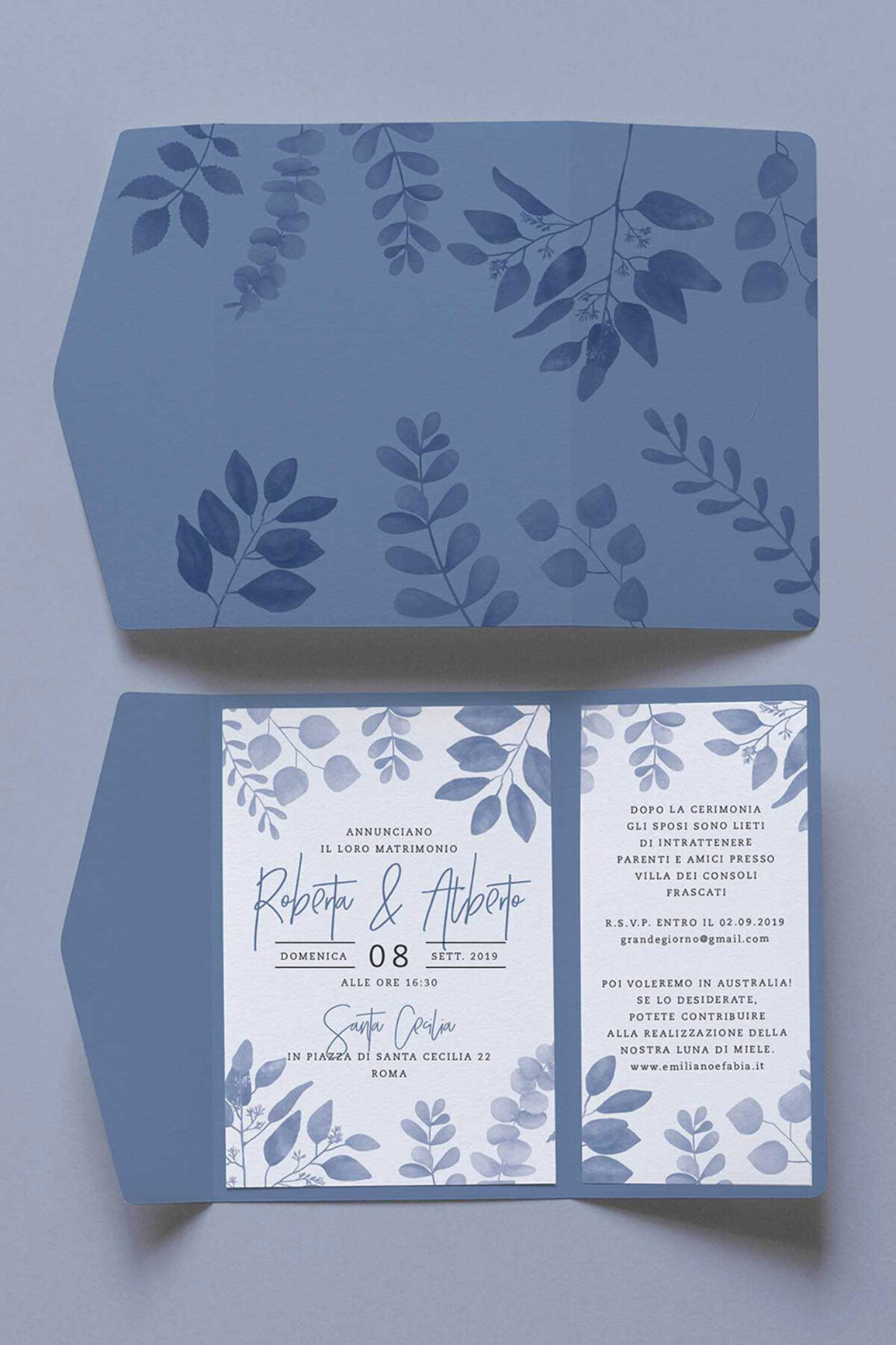 Partecipazioni Nozze Cofanetto Easy Rametti Blu