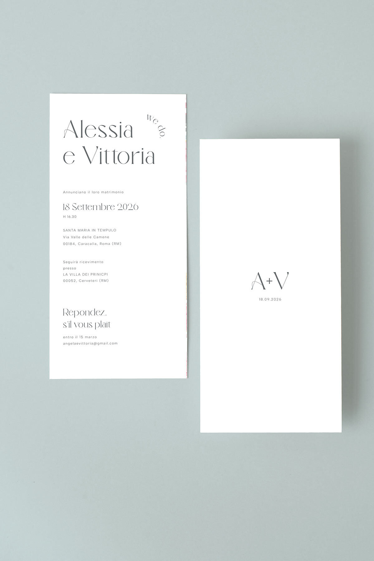 Partecipazione di Matrimonio Provenza Essential Verticale