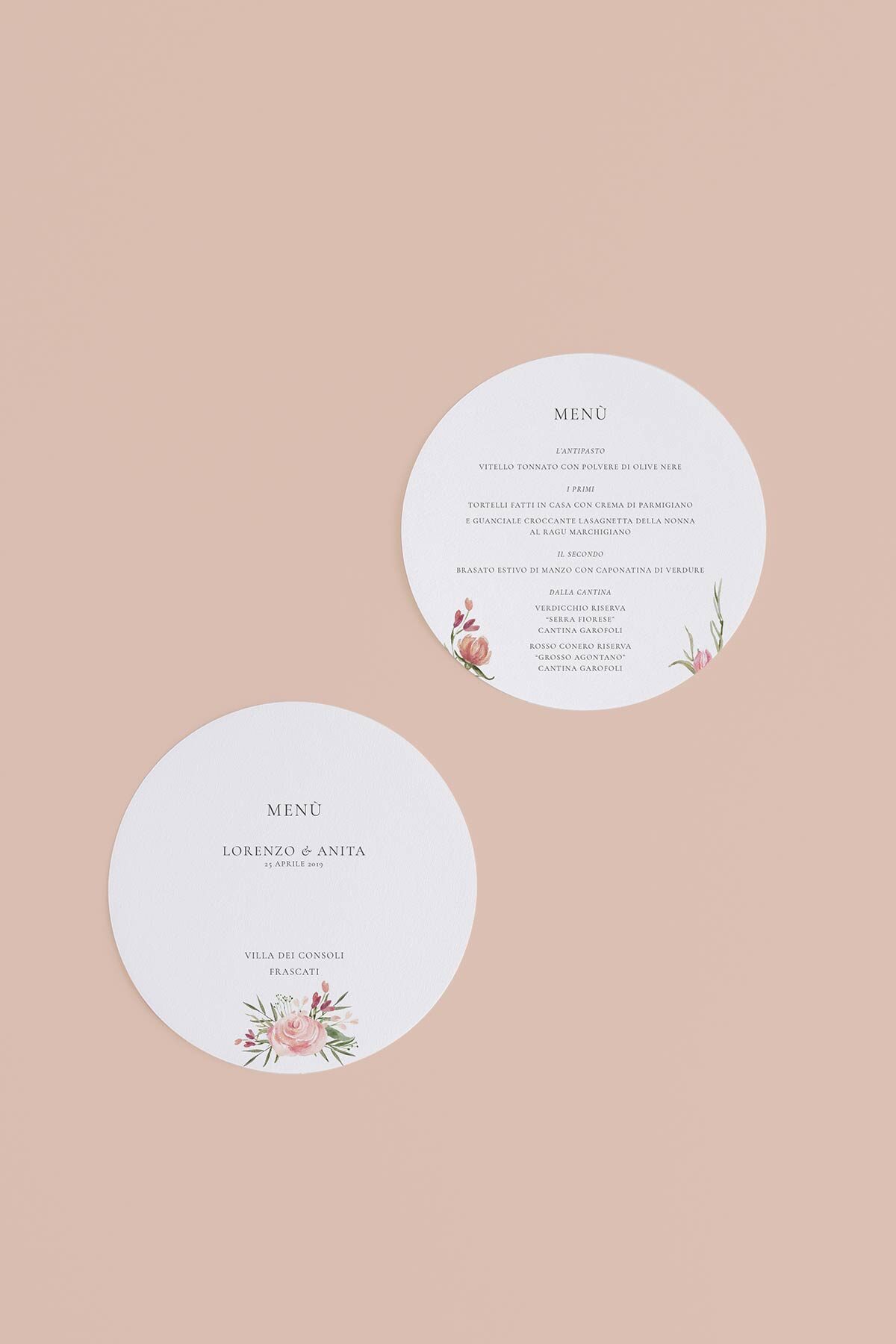 Menu Tondo Peonie