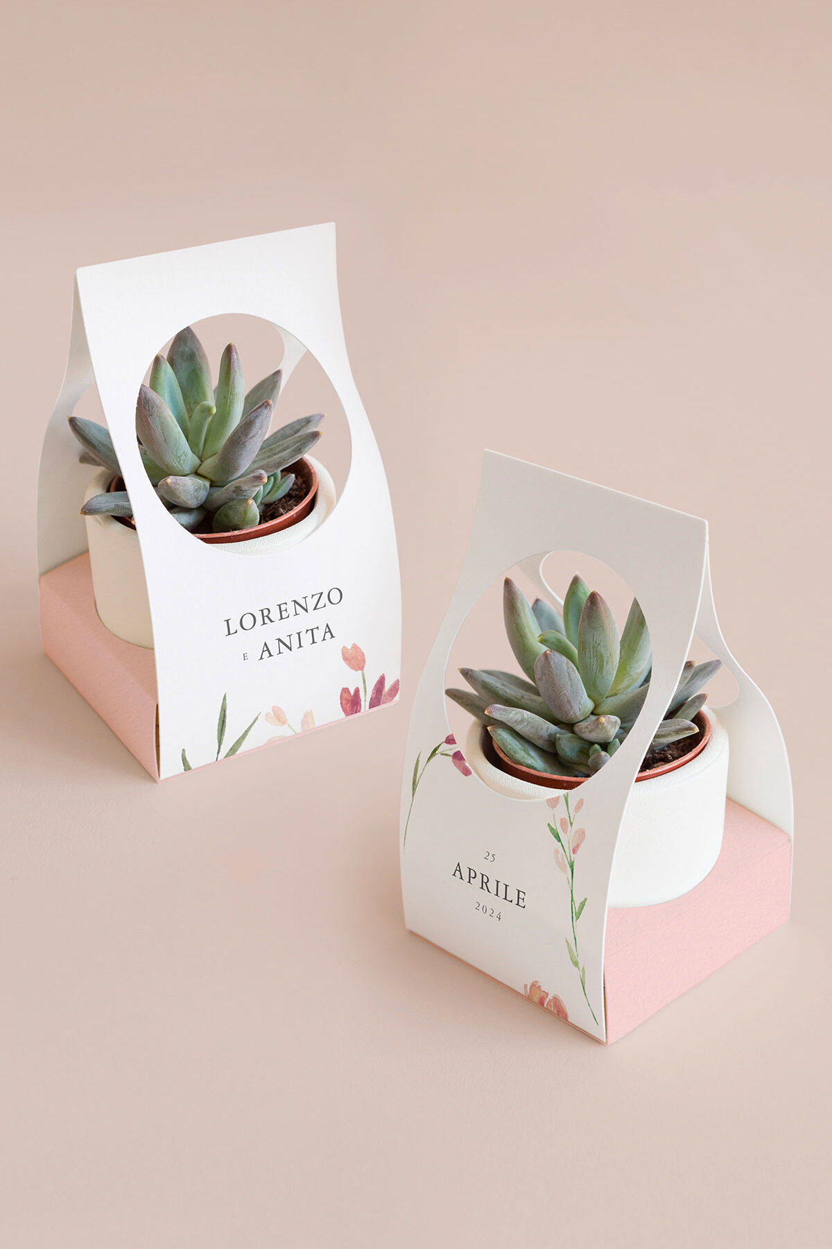 Scatolina per Piantina Personalizzata Peonie