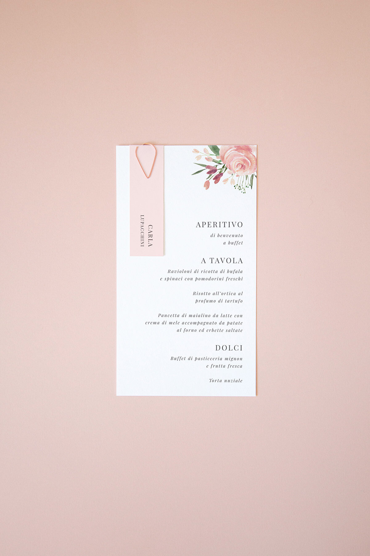 Menu con Segnaposto Peonie