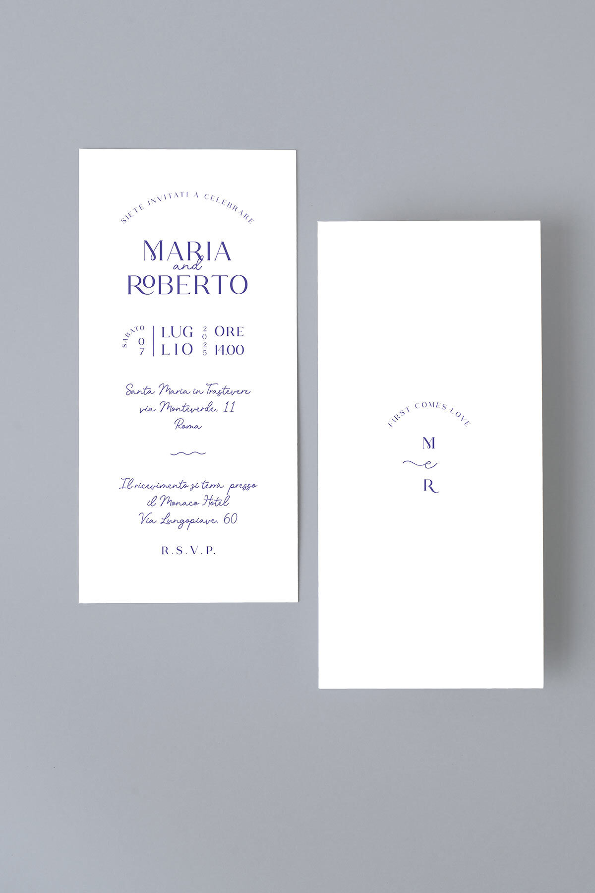 Partecipazione di Matrimonio Petite Viola Essential Verticale