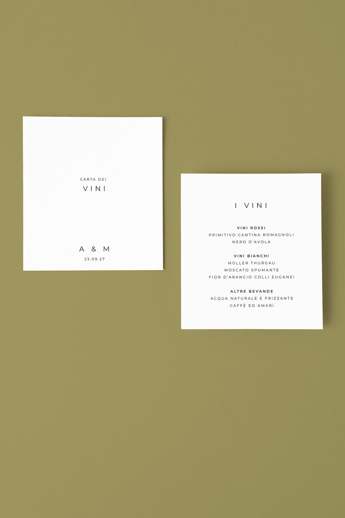 Menu Carta dei Vini Pochette