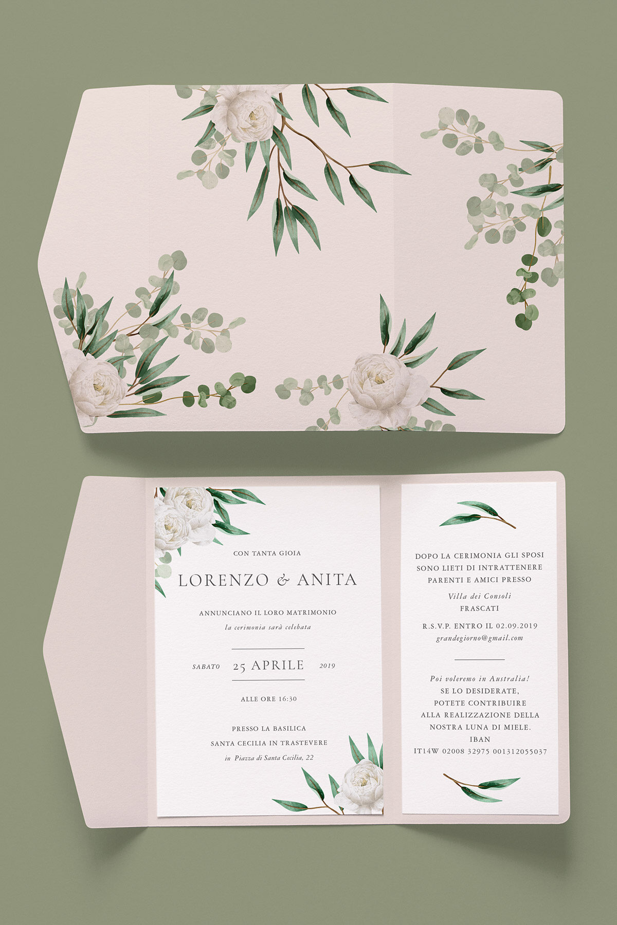 Partecipazione Nozze Cofanetto Easy Rosa bianca
