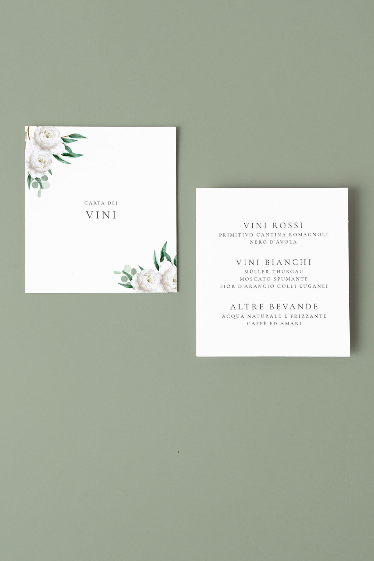 Menu Carta dei Vini Rosa bianca