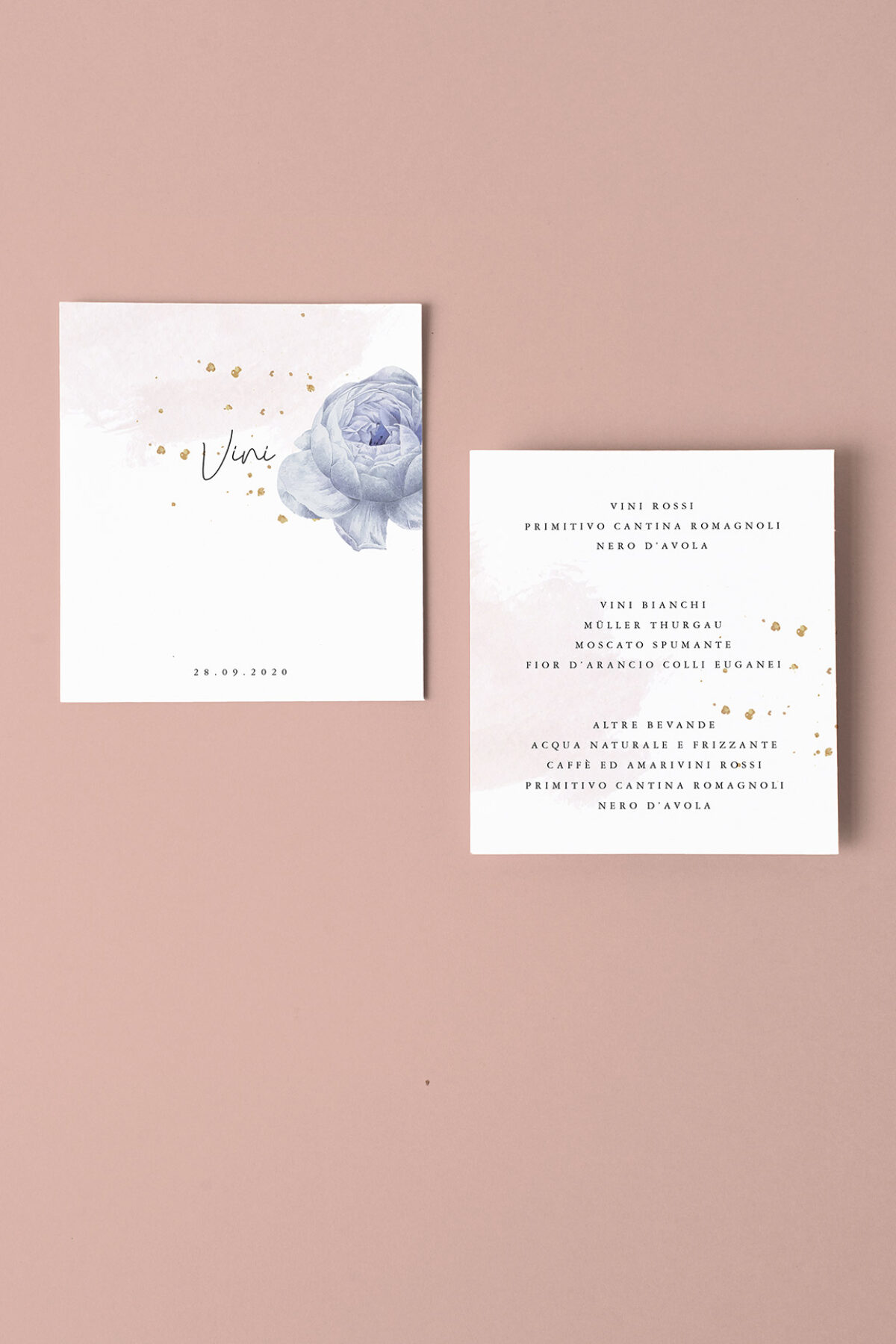 Menu Carta dei Vini Rose Gold