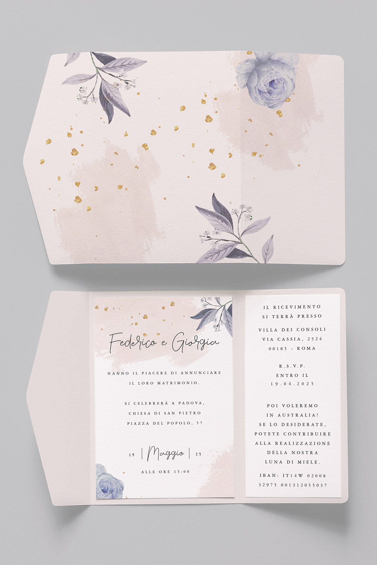 Partecipazione Nozze Cofanetto Easy Rose Gold