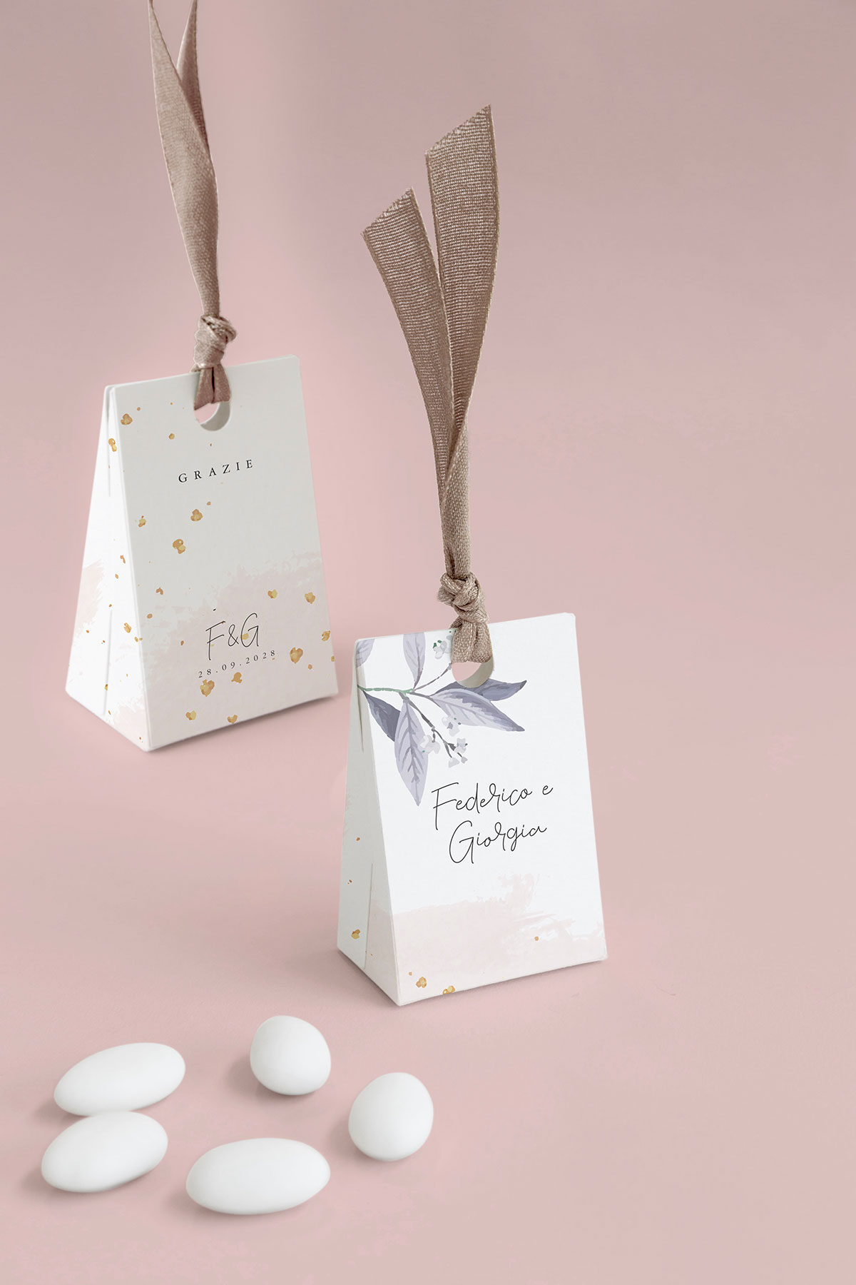 Scatolina Portaconfetti Triangolare Rose gold