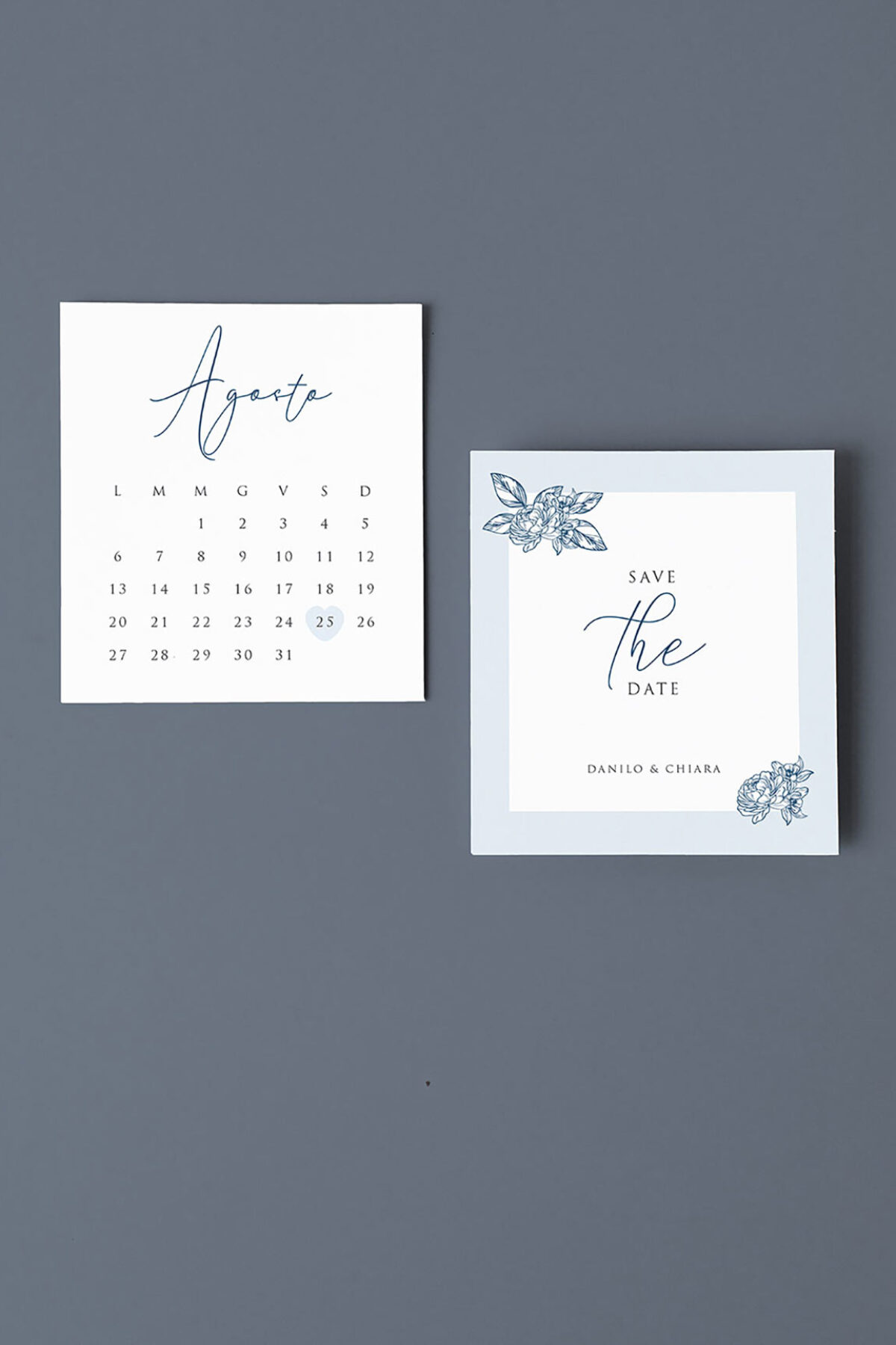 Save The Date Blu Vintage