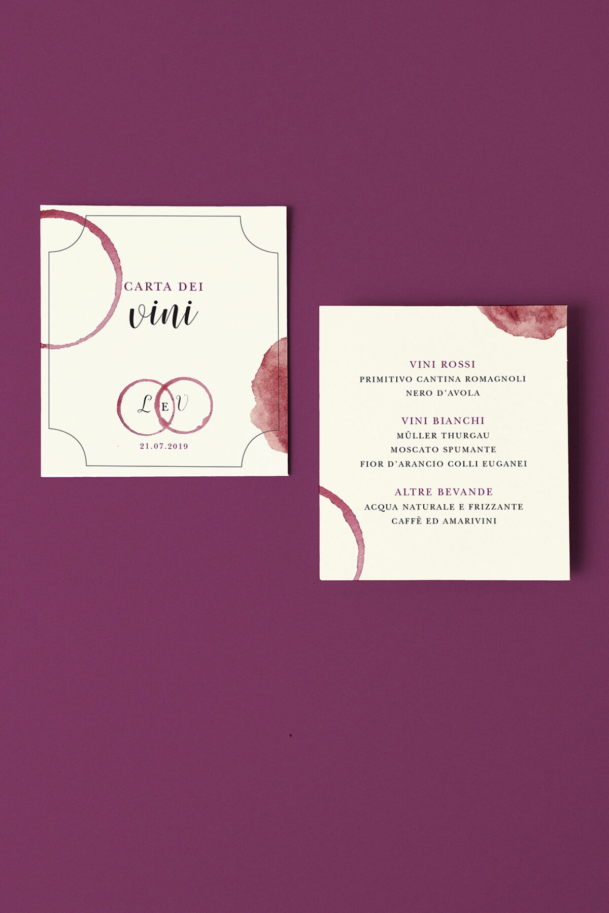 Menu Carta dei Vini Vino