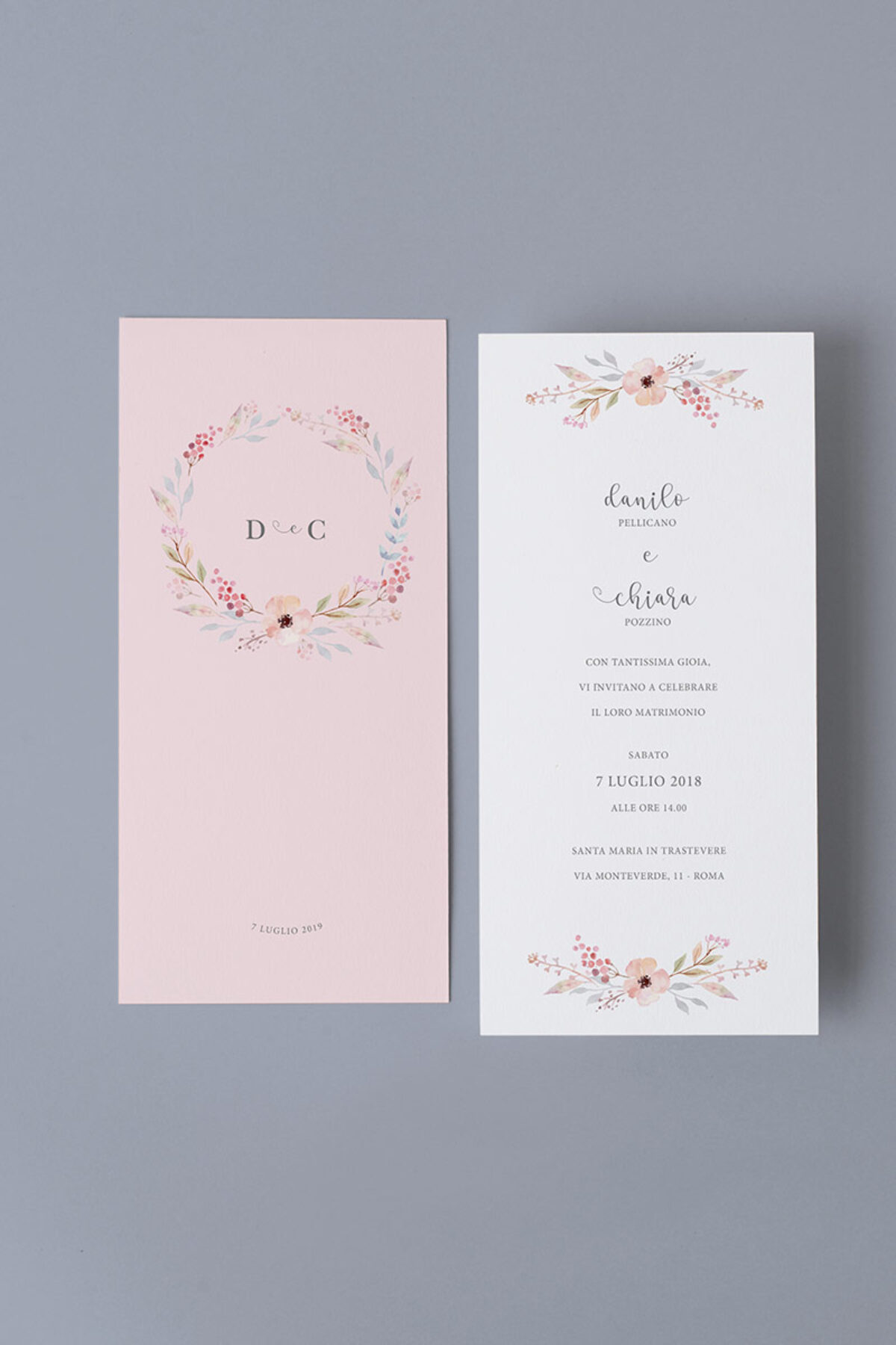 Partecipazione di Matrimonio Bloom Essential Verticale