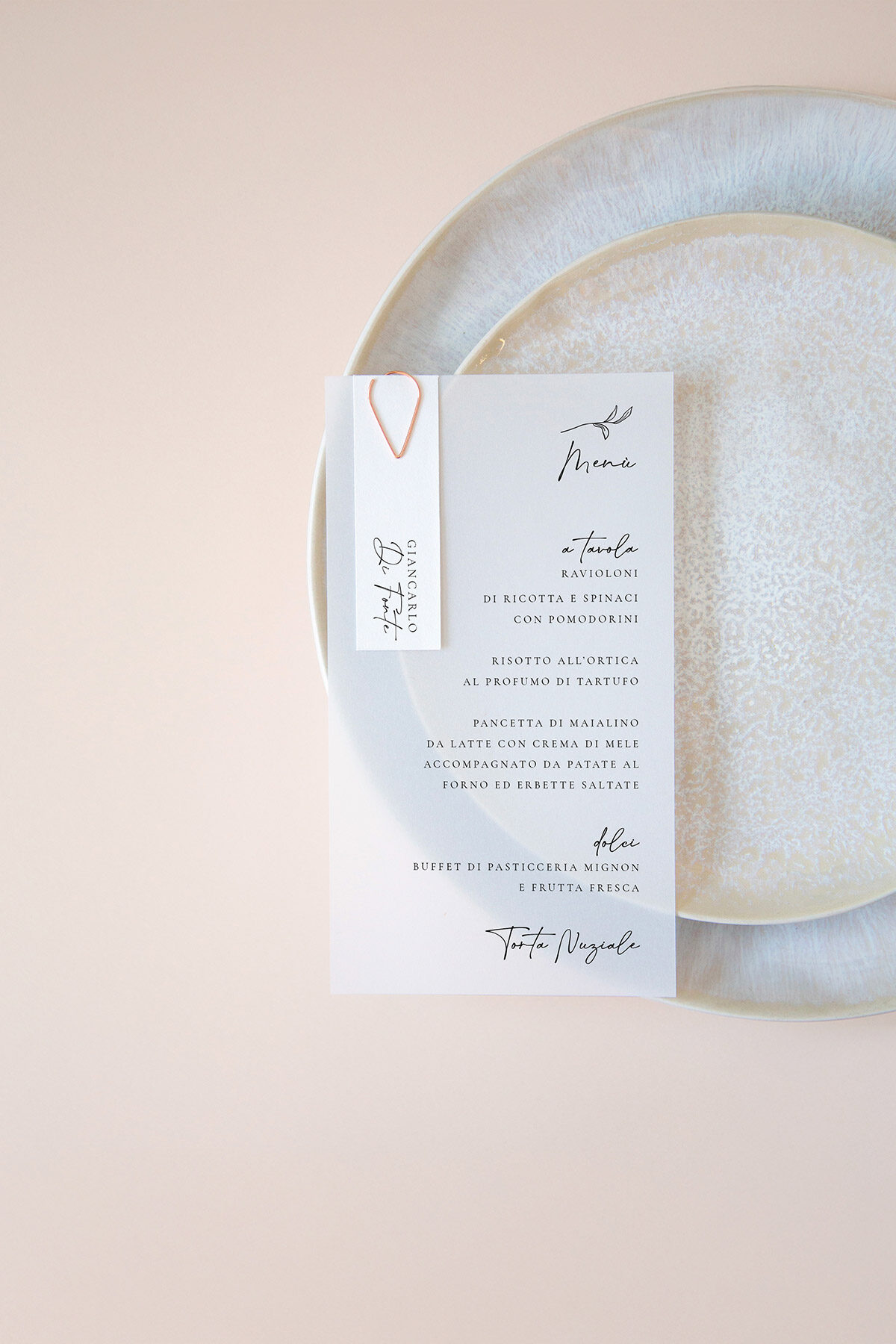 Menu Segnaposto Vellum Cotone