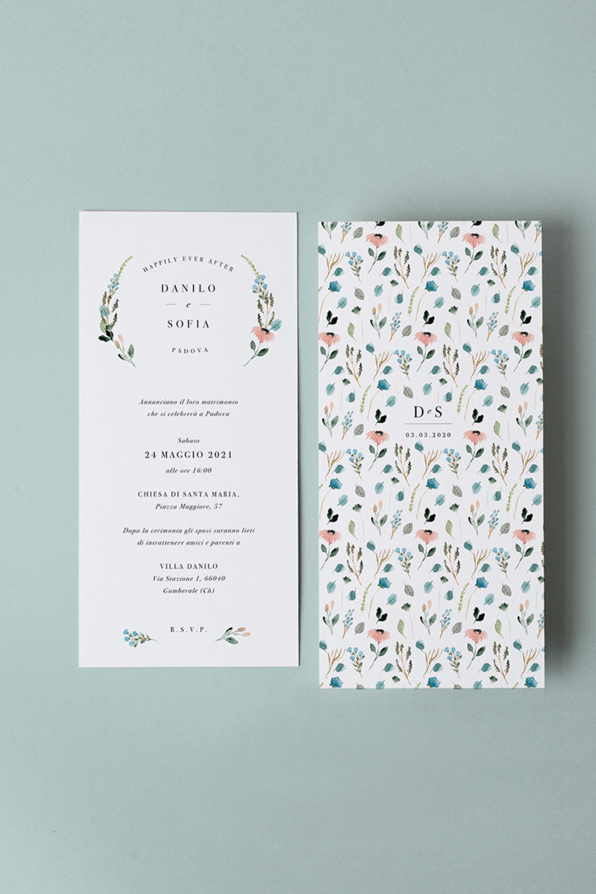 Partecipazione di Matrimonio Garden Essential Verticale
