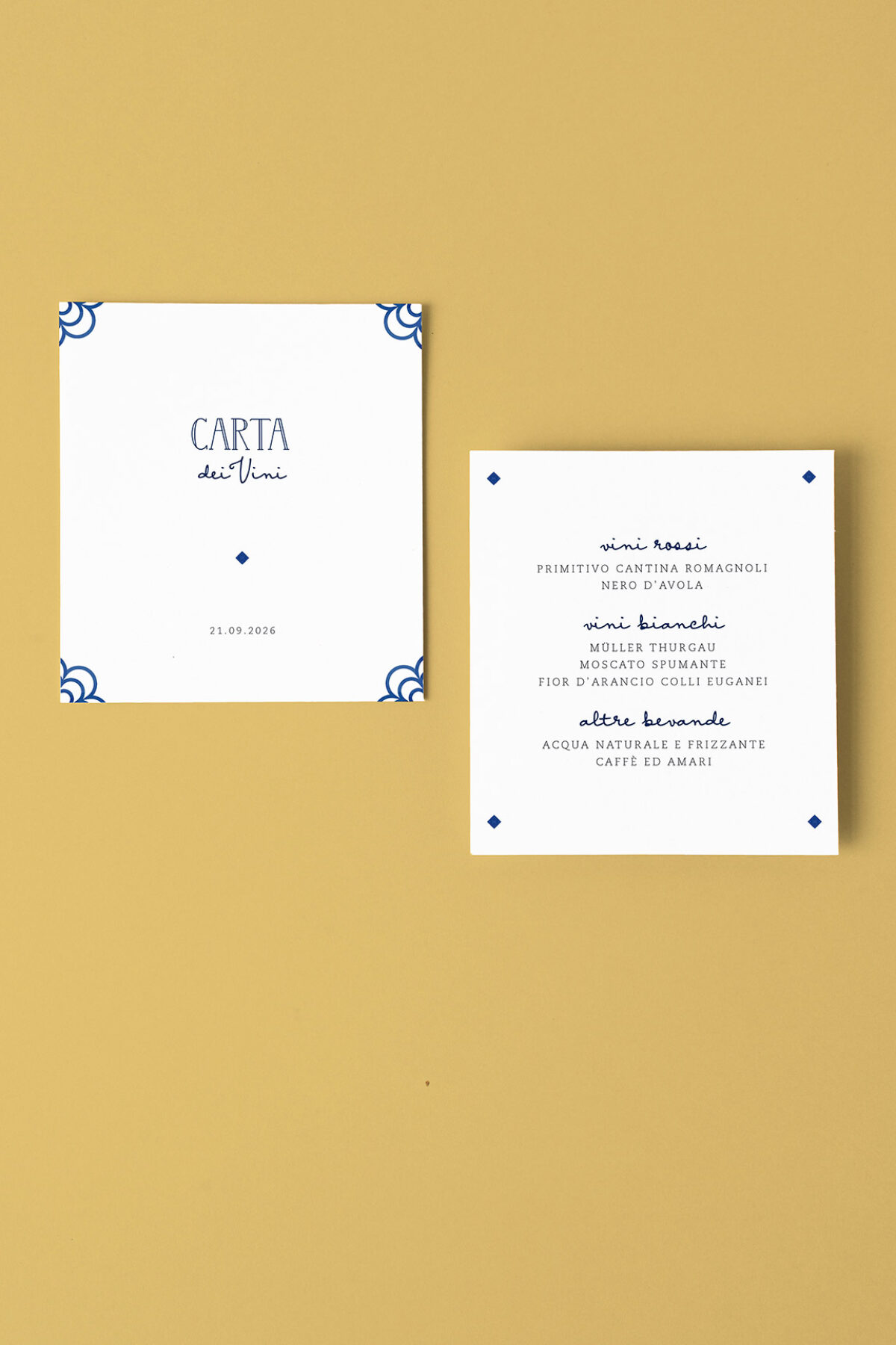 Menu Carta dei Vini Limoni