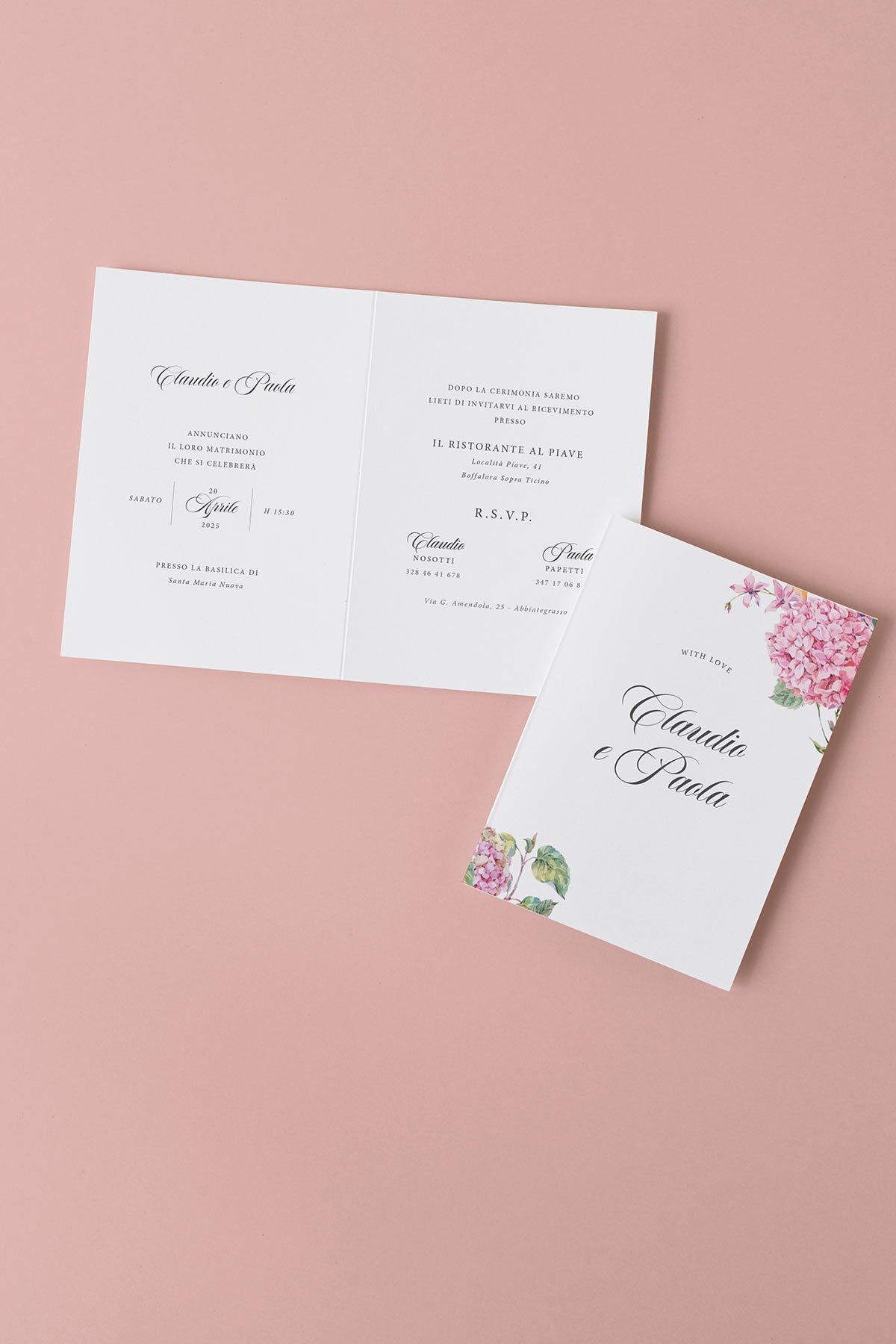 Partecipazione Ortensie Classiche Essential Doppia Anta
