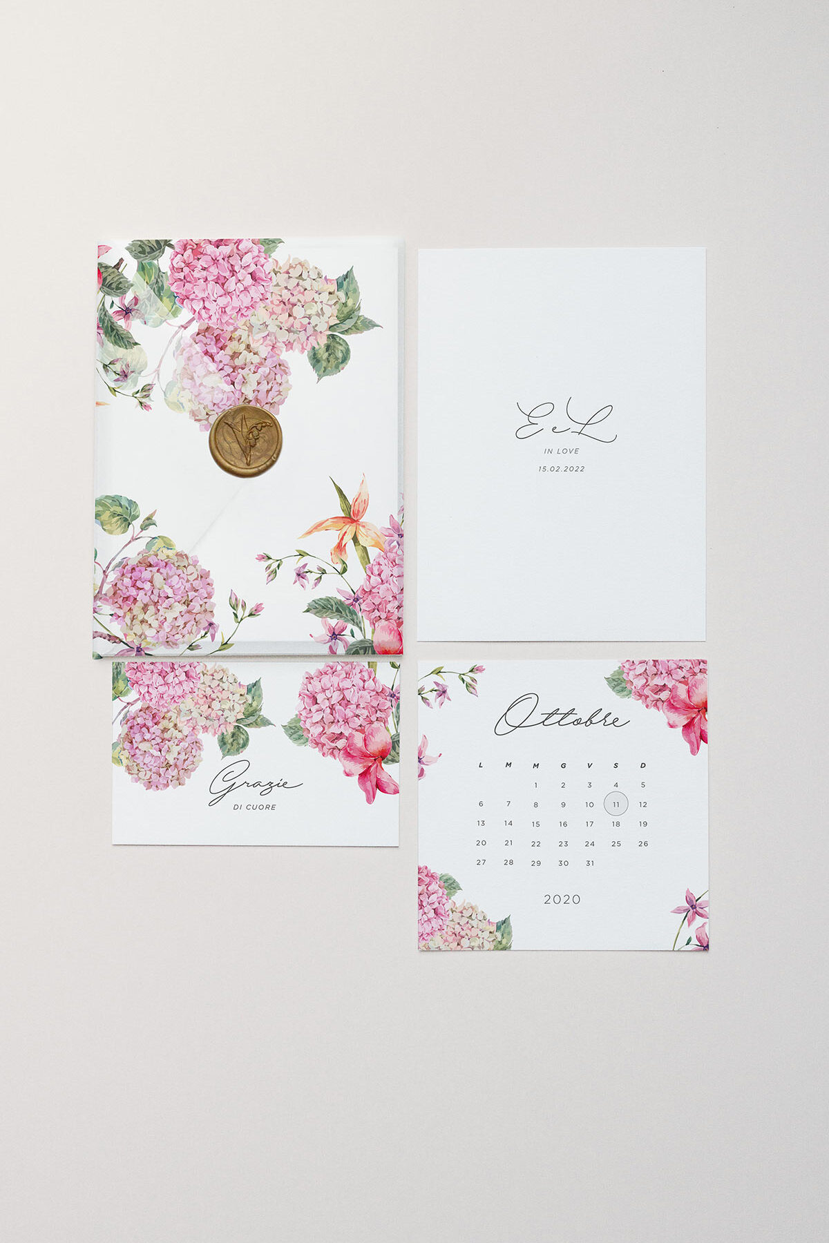 Pocket Fold Trasparente Ortensie Classiche