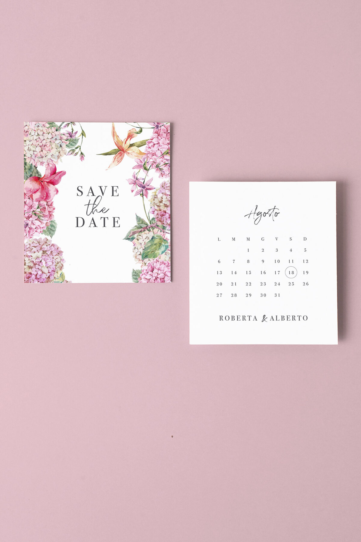 Biglietto Save The Date Ortensie