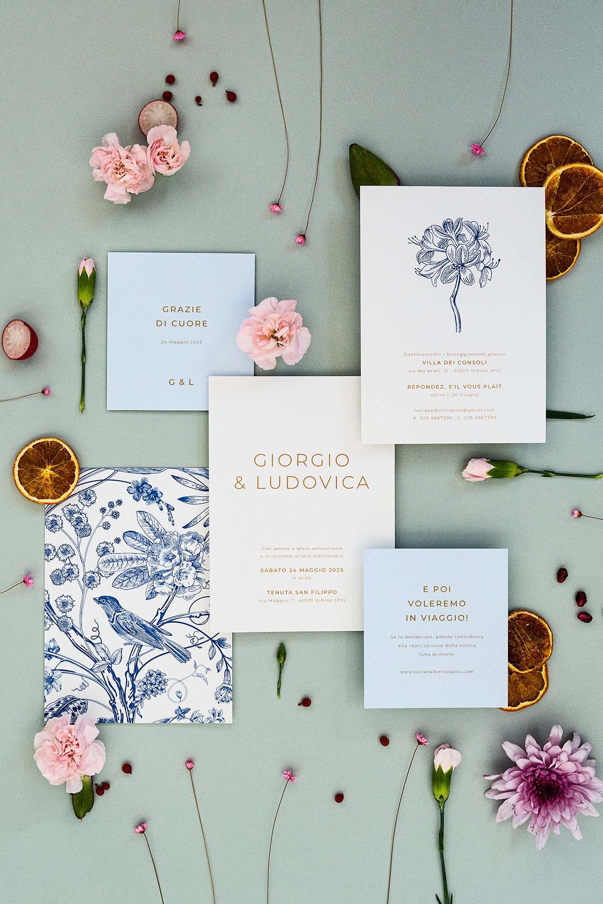 Partecipazione di Matrimonio Lilibet Blu Elettrico