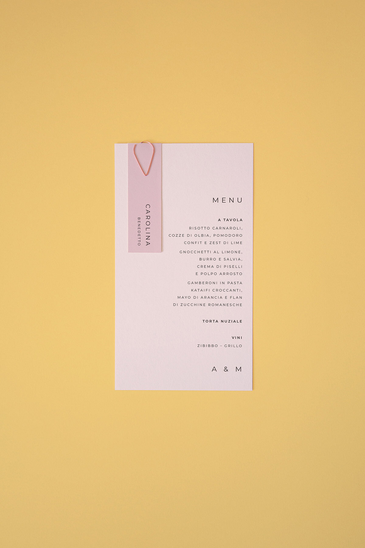 Menu con Segnaposto Pochette