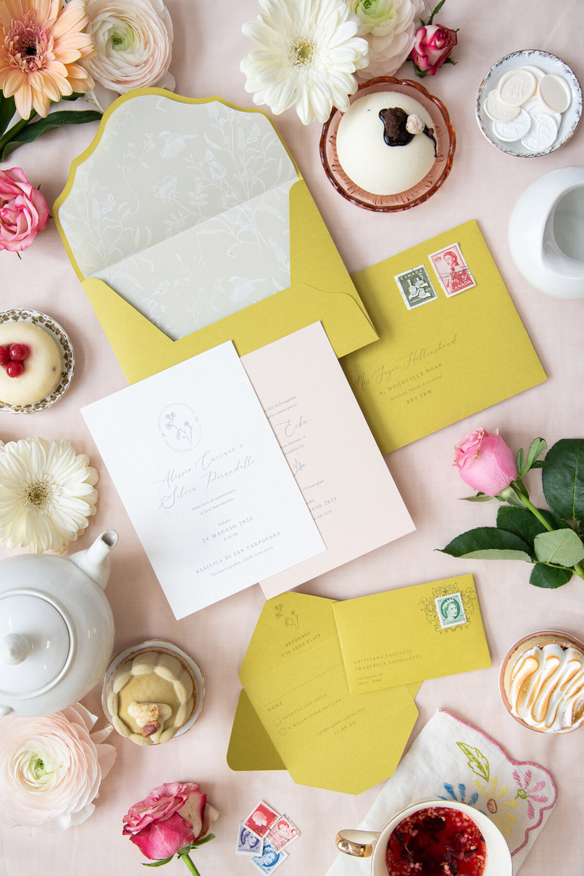 Partecipazione di matrimonio Primrose Pistacchio