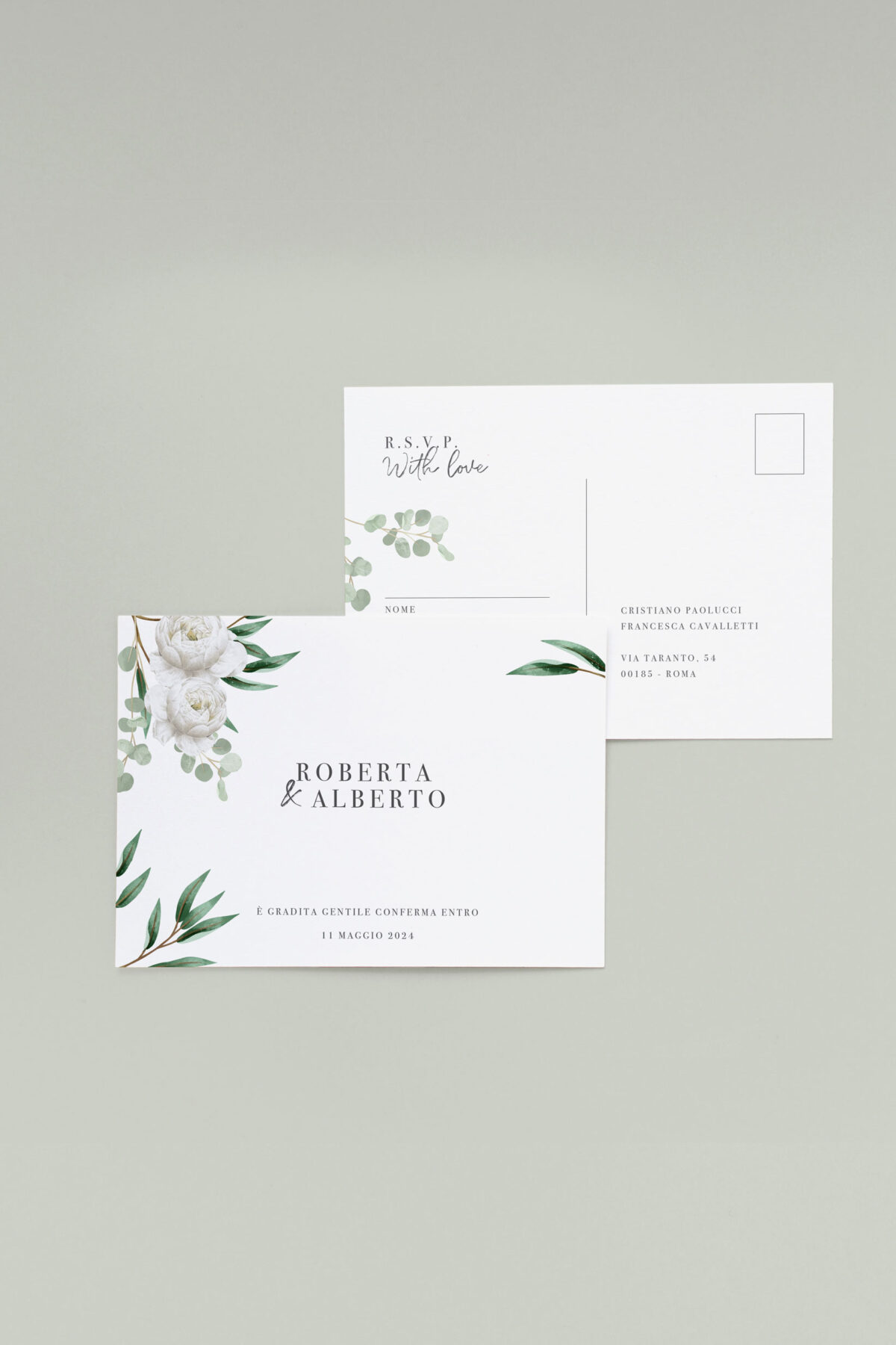 Rsvp Cartolina Rosa Bianca