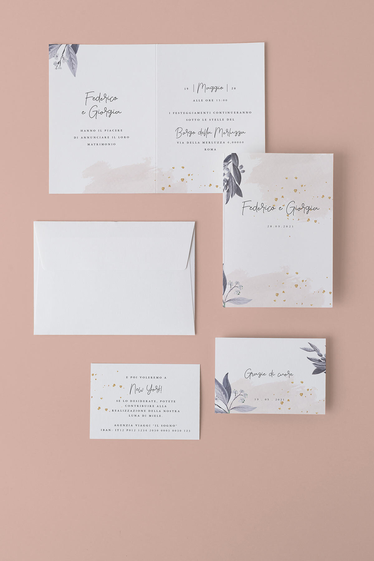 Partecipazione Rose Gold Essential Doppia Anta
