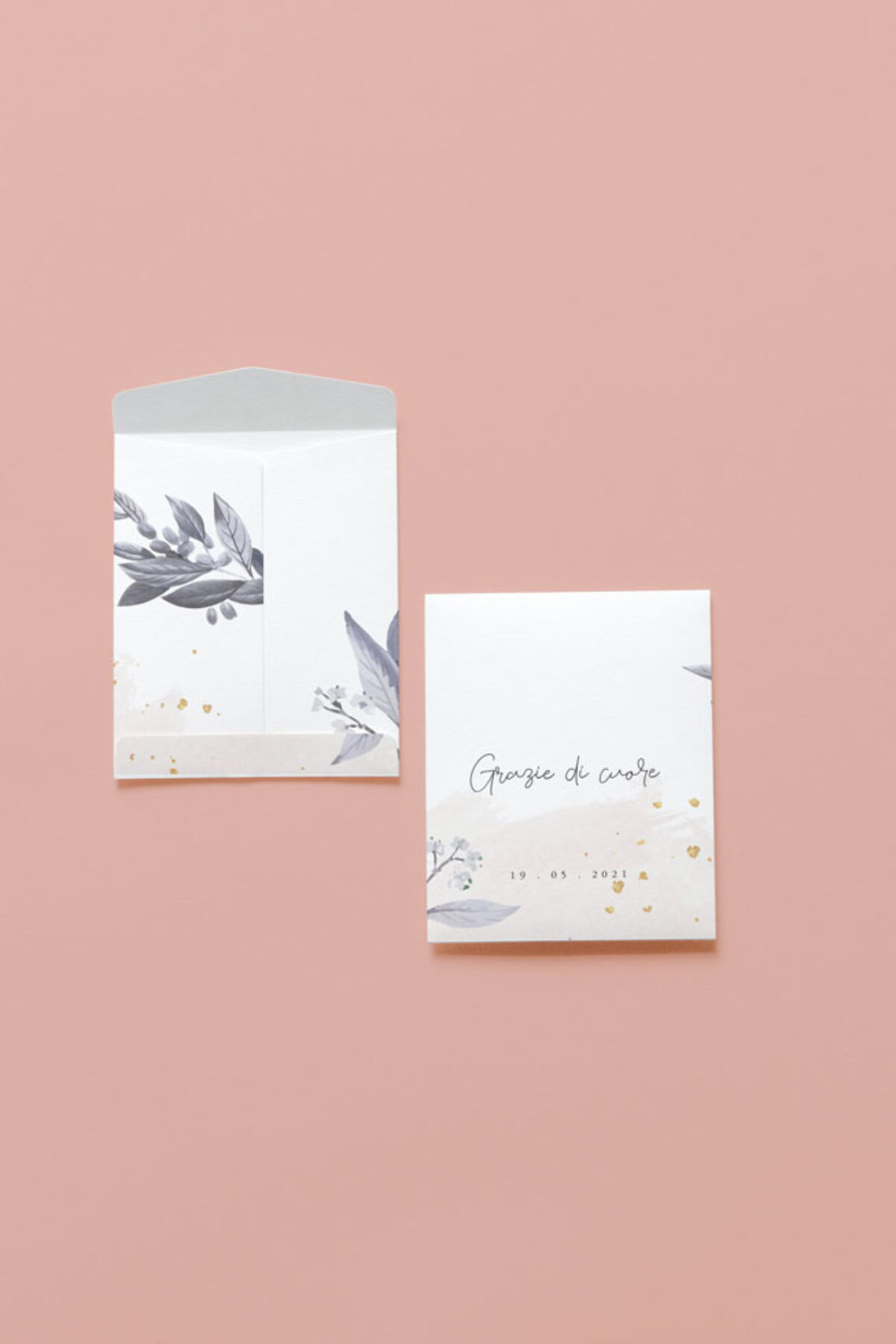 Bustina Porta Semi Stampata Rose Gold