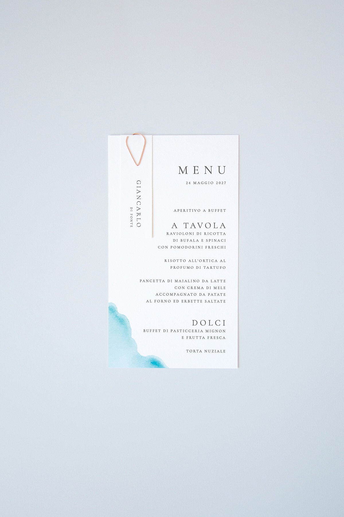 Menu con Segnaposto Spiaggia